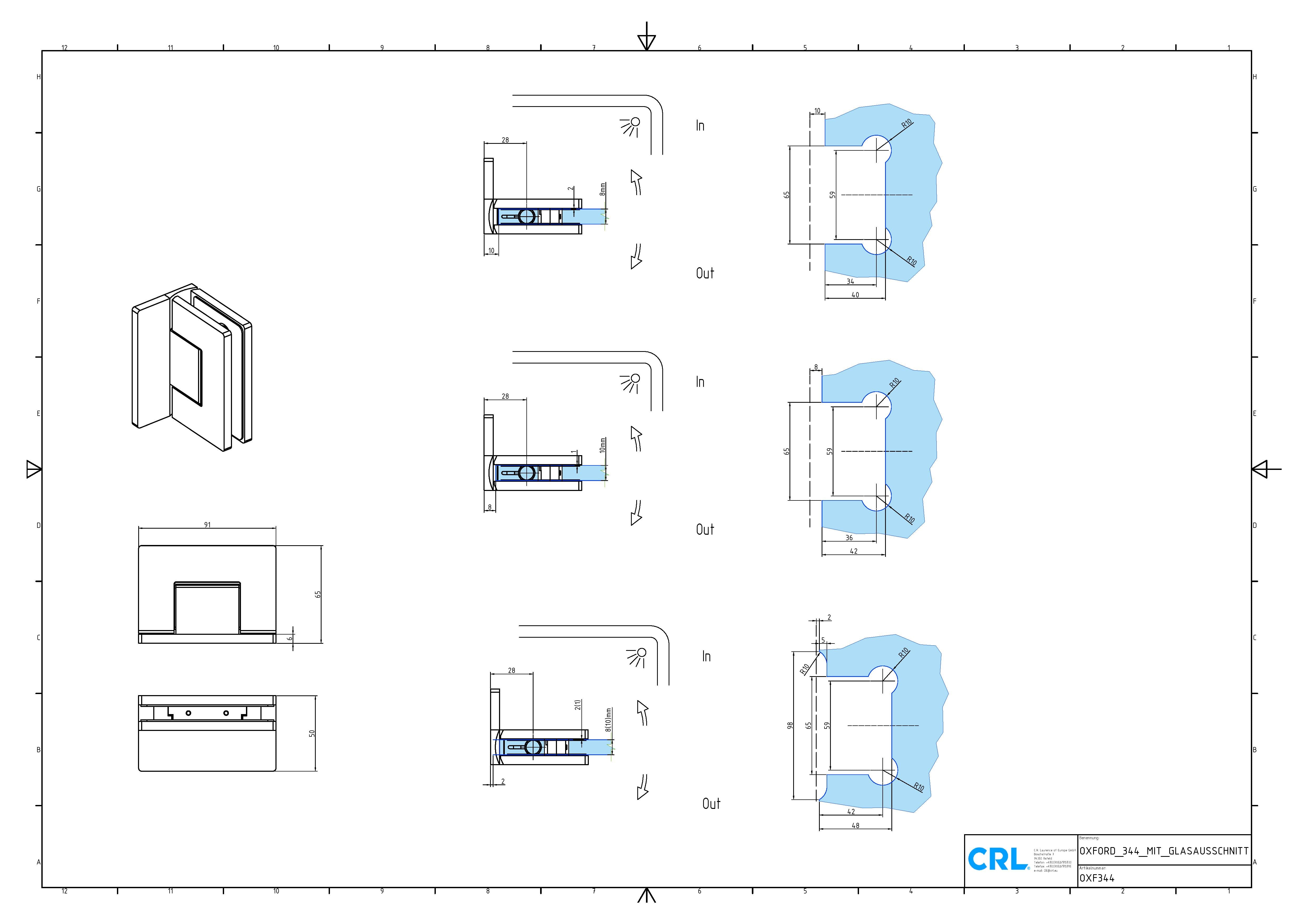 OXFORD Adjustable Polished Chrome Shower Hinge, Wall Mount Offset Back Plate, Cover Plates