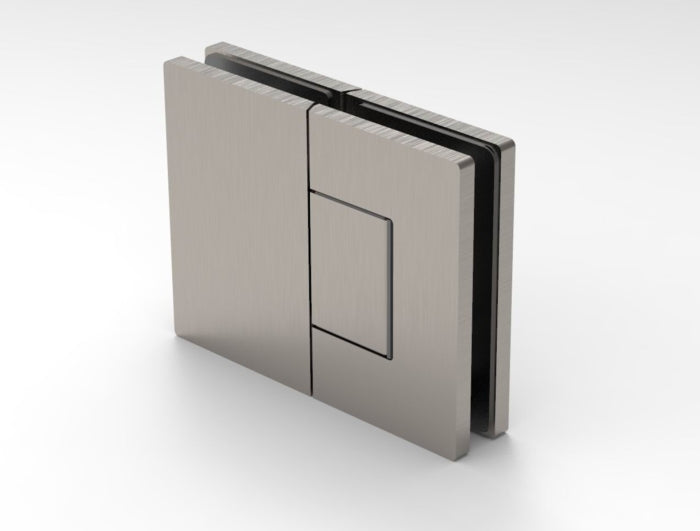 OXFORD Adjustable Polished Chrome Shower Hinge, 180° Glass-Glass, Cover Plates