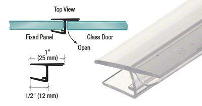 'H' Jamb Seal with Cushion Fin for 180 Degree Application (8mm)