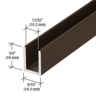 2.41 Metre Regular Aluminium U Channels for 10 mm Glass