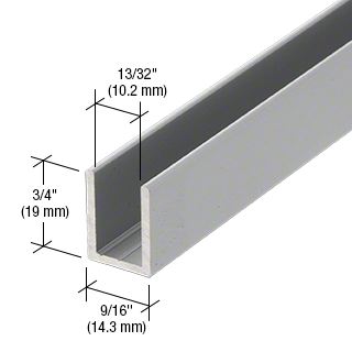 2.41 Metre Regular Aluminium U Channels for 10 mm Glass
