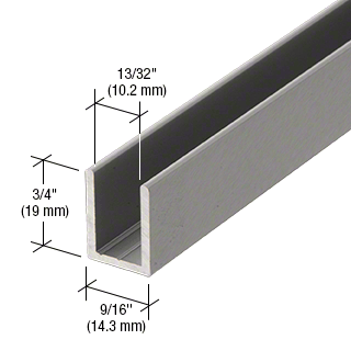 2.41 Metre Regular Aluminium U Channels for 10 mm Glass