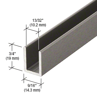 2.41 Metre Regular Aluminium U Channels for 10 mm Glass