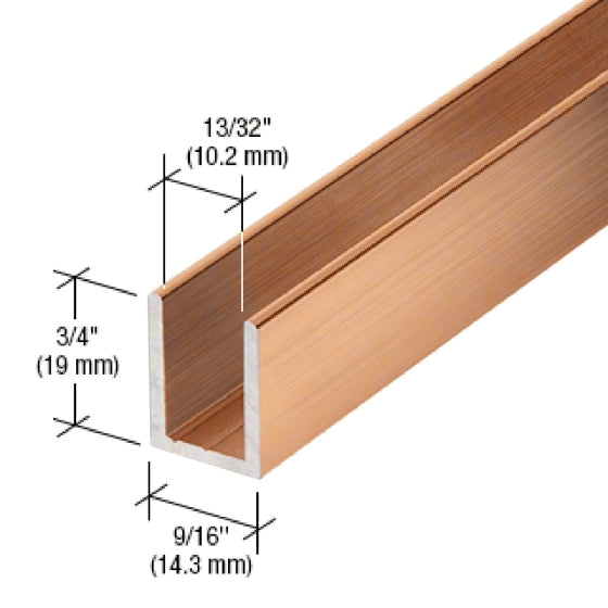 2.41 Metre Regular Aluminium U Channels for 10 mm Glass