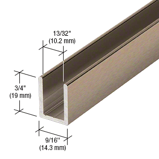 2.41 Metre Regular Aluminium U Channels for 10 mm Glass