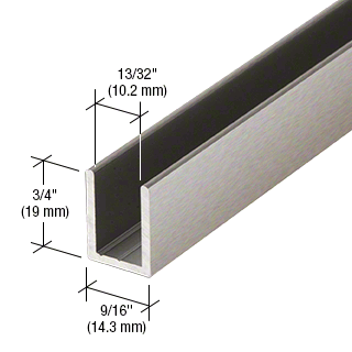 2.41 Metre Regular Aluminium U Channels for 10 mm Glass