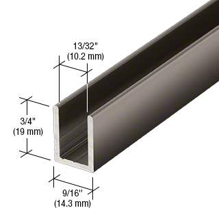 2.41 Metre Regular Aluminium U Channels for 10 mm Glass