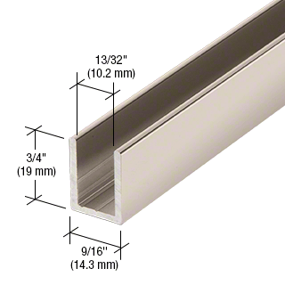 2.41 Metre Regular Aluminium U Channels for 10 mm Glass