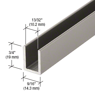 2.41 Metre Regular Aluminium U Channels for 10 mm Glass